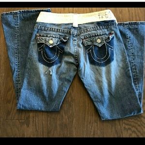 Two-tone authentic True Religion jeans